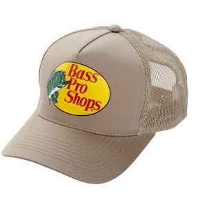 Bass Pro Shops Hat New Khaki Tan Mesh Cap SnapBack.